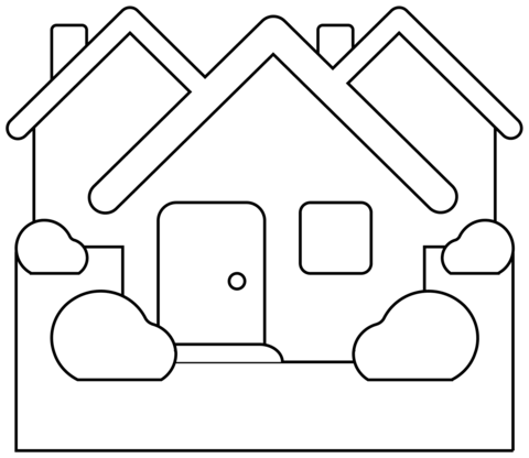 Houses Emoji Coloring Page